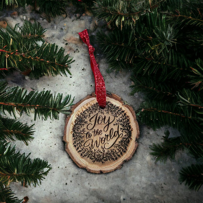 Joy to the World Live Edge Ornament