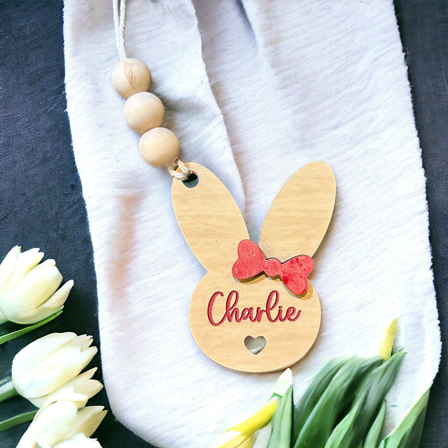 Wooden Easter Basket Tag