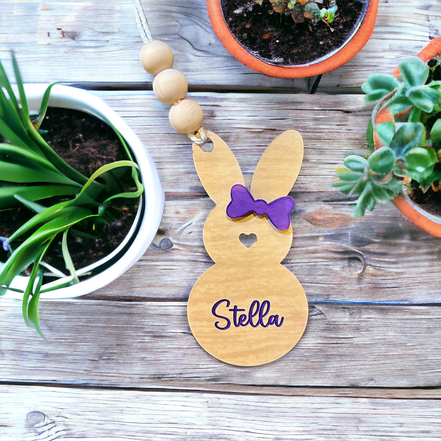 Wooden Easter Basket Tag