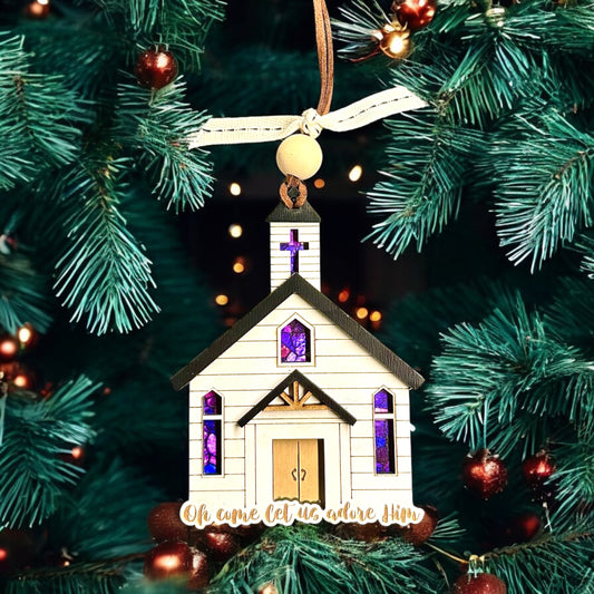 Stained Glass Church Ornament