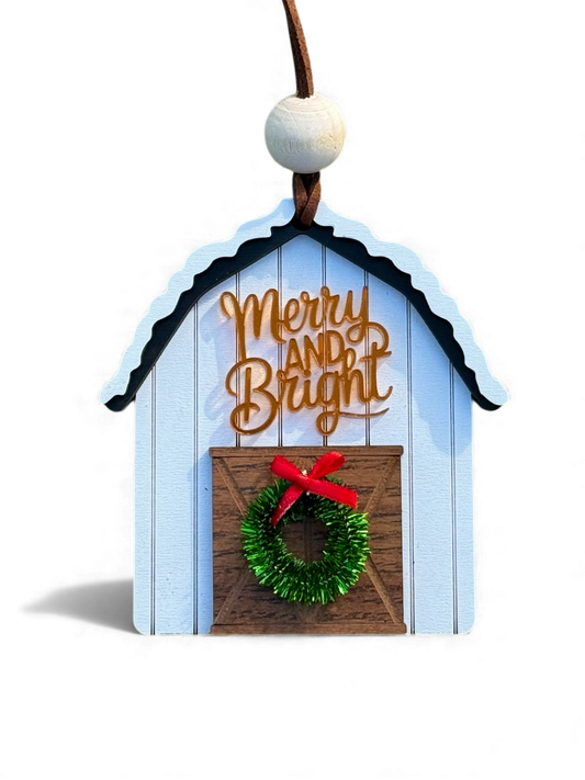 Merry & Bright Barn Ornament
