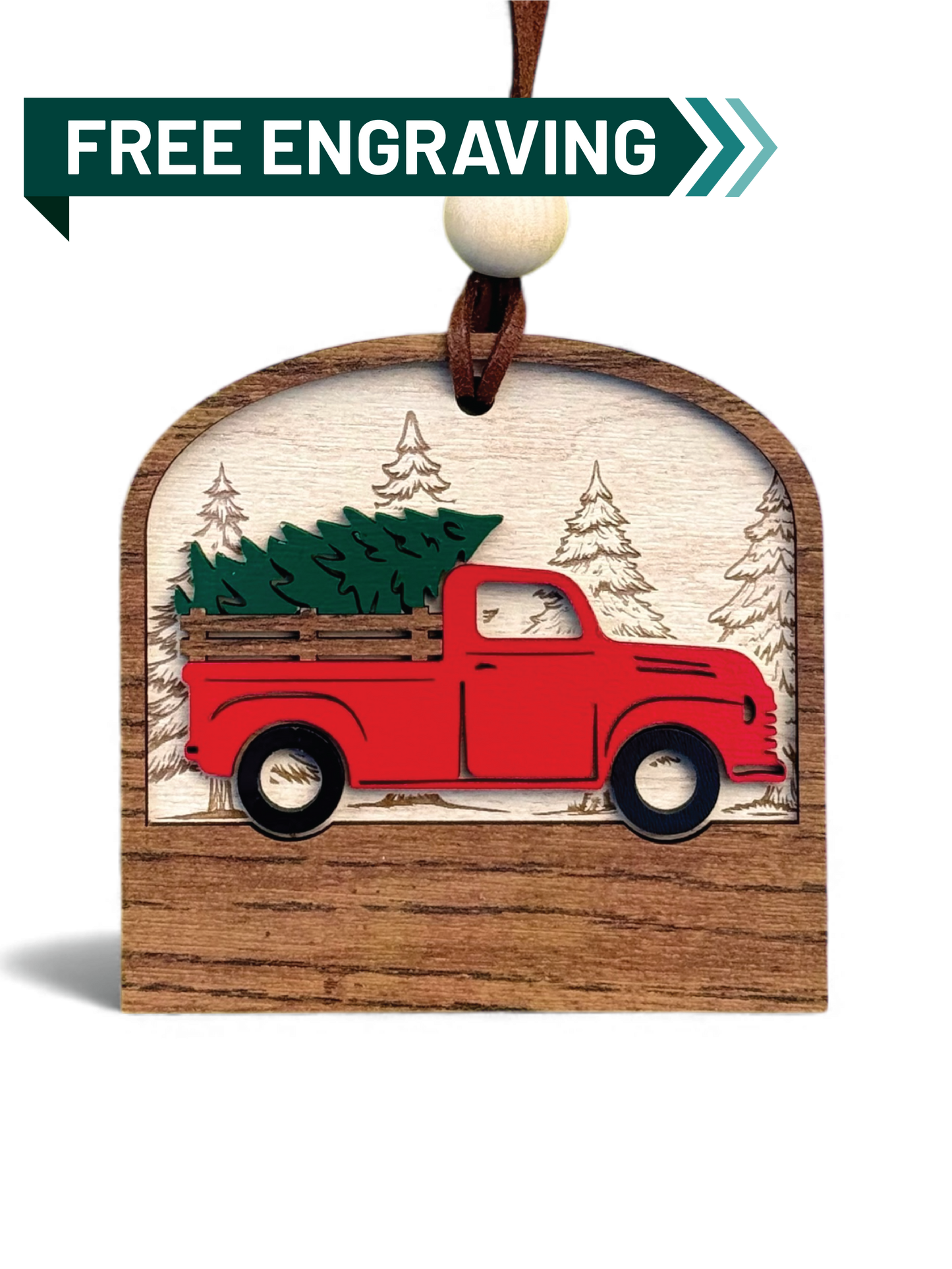 Festive Red Truck Ornament
